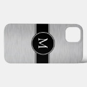 Zilver, zwart, wit met uw monogram Case-Mate iPhone case (Achterkant (horizontaal))