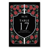 Zilver Zwart Zwaard & Schild Fantasy Wedding Kaart (Achterkant)