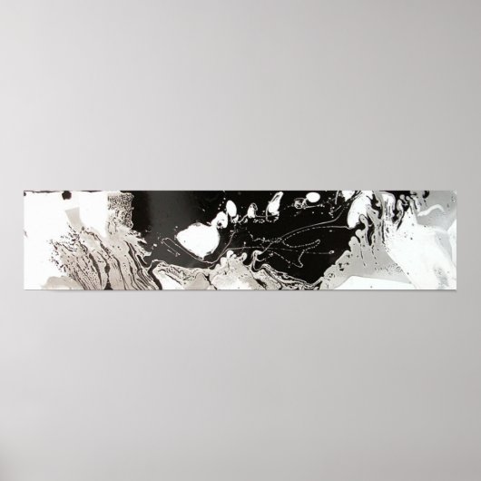 Zilver Zwarte Druppel Poster (Voorkant)