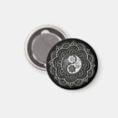 Zilver & Zwarte Mandala Magneet (Voorkant / Achterkant)