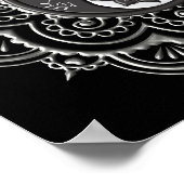 Zilver & Zwarte Mandala Poster (Hoek)
