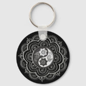 Zilver & Zwarte Mandala Sleutelhanger (Achterkant)