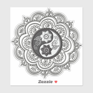 Zilver & Zwarte Mandala Sticker