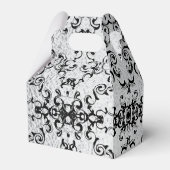 Zilver & Zwarte Wervelende Gotische Bruiloft Bedankdoosjes (Achterkant)