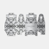 Zilver & Zwarte Wervelende Gotische Bruiloft Bedankdoosjes (Uitgevouwen)