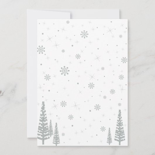 Zilver, Zwarte Winternederland 1e verjaardag Kaart (Achterkant)