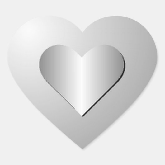 Zilverachtig - Grey Heart Stickers (Voorkant)