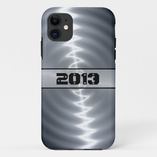 Zilverachtig, roestvrij staal 11 Case-Mate iPhone case (Achterkant)