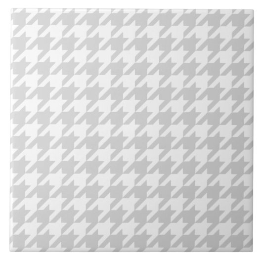 Zilverachtige Houndstooth 1 Tegeltje (Voorkant)