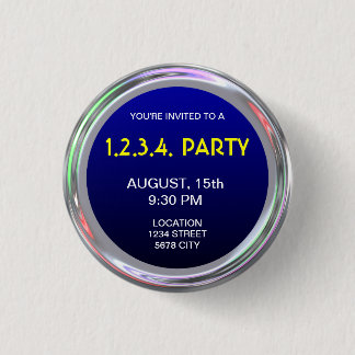 Zilverachtige knoop voor tekst, logo of afbeelding ronde button 3,2 cm