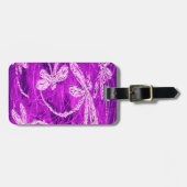 Zilverachtige libellen op een Magic Magenta Sky Bagagelabel (Voorkant horizontaal)