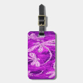 Zilverachtige libellen op een Magic Magenta Sky Bagagelabel (Voorkant verticaal)