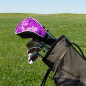 Zilverachtige libellen op een Magic Magenta Sky Golfheadcover (Insitu)