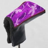 Zilverachtige libellen op een Magic Magenta Sky Golfheadcover (3/4 voorkant)