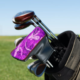Zilverachtige libellen op een Magic Magenta Sky Golfheadcover