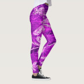 Zilverachtige libellen op een Magic Magenta Sky Leggings (Rechts)