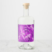 Zilverachtige libellen op een Magic Magenta Sky Likeurfles Etiket (Voorkant)