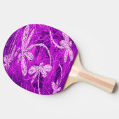 Zilverachtige libellen op een Magic Magenta Sky Tafeltennisbatje (Zijkant)