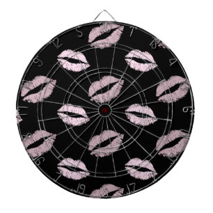 Zilverachtige Roze Kusjes Dartbord