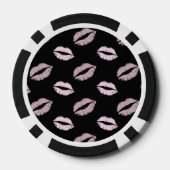 Zilverachtige Roze Kusjes Poker Chips (Achterkant)