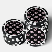 Zilverachtige Roze Kusjes Poker Chips (Opstapeling)