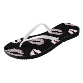 Zilverachtige Roze Kusjes Teenslippers (Schuin)