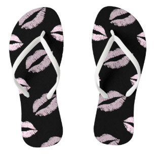 Zilverachtige Roze Kusjes Teenslippers