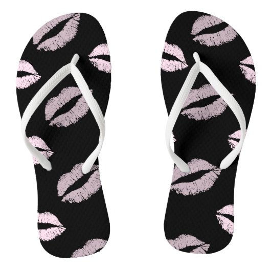 Zilverachtige Roze Kusjes Teenslippers (Voetbed)