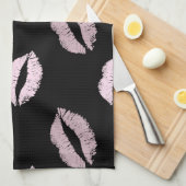 Zilverachtige Roze Kusjes Theedoek (Quarter Fold)