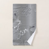 Zilverachtige vakantie rendieren sneeuwvlokken bad handdoek (Handdoek)