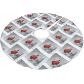 Zilverachtige winterscène met twee rode kardinaalv kerstboom rok (Gekanteld)