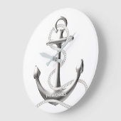 Zilverankeringspaneel nautische wandklok Aangepast (Hoek)