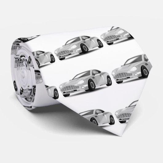 Zilverauto Stropdas (Opgerold)