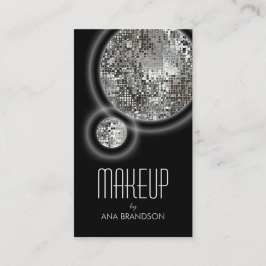 ZilverBall Black Damask Beauty-kaart Visitekaartje (Voorkant)