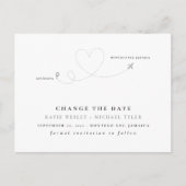 Zilverbestemmingsweddenschap Verander de Datum Aankondigingskaart (Voorkant)