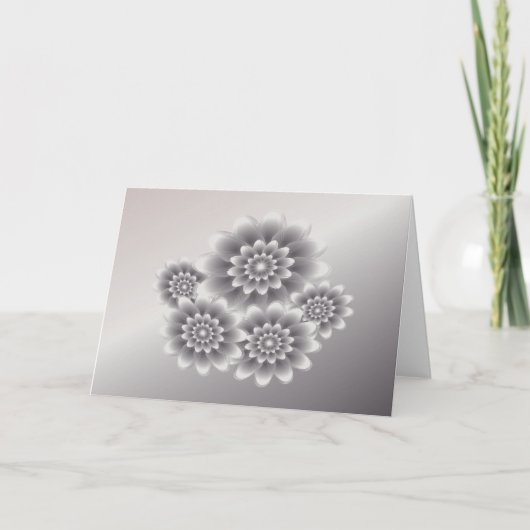 Zilverblaadjes bouquet kaart (Voorkant)