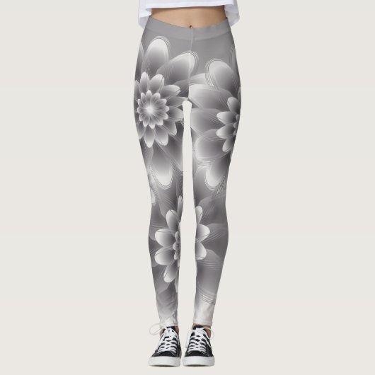 Zilverblaadjes bouquet leggings (Voorkant)