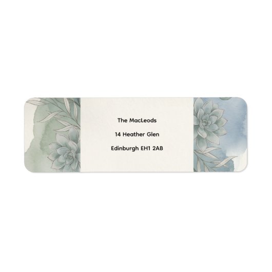 Zilverblauw Eucalyptus Retouradreslabel Etiket (Voorkant)