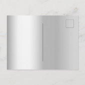 Zilverblauw formele elegante bruiloft uitnodiging briefkaart (Achterkant)