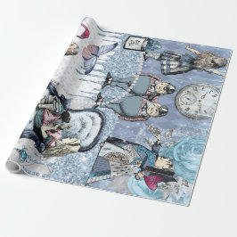 Zilverblauw ijs Alice in Wonderland Cadeaupapier