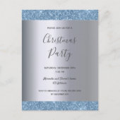 Zilverblauw kerstfeest feestdagenkaart (Voorkant)