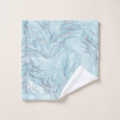 zilverblauw marmer bad handdoek (Wasdoekje)