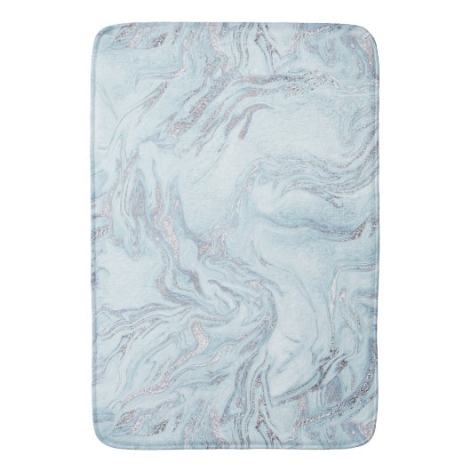 zilverblauw marmer badmat (Voorkant Verticaal)