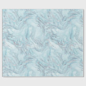 zilverblauw marmer cadeaupapier (Vlak)