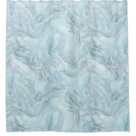 zilverblauw marmer douchegordijn