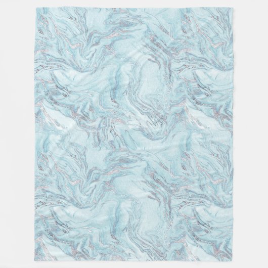 zilverblauw marmer fleece deken (Voorkant)