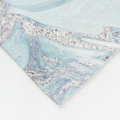 zilverblauw marmer fleece deken (Hoek)