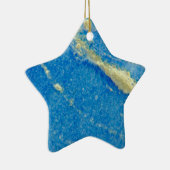 Zilverblauw versmolten glas keramisch ornament (Rechts)