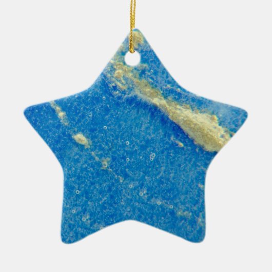 Zilverblauw versmolten glas keramisch ornament (Voorkant)