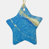 Zilverblauw versmolten glas keramisch ornament (Links)